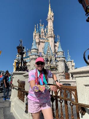 Me with my Disney Princess Challenge medals Feb. 2019